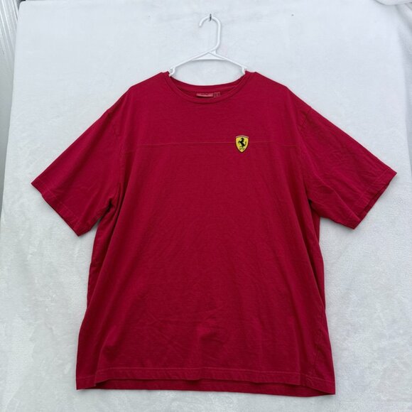 Ferrari T Shirt Mens 2XL Red Logo Embroidered Casual - Picture 1 of 8